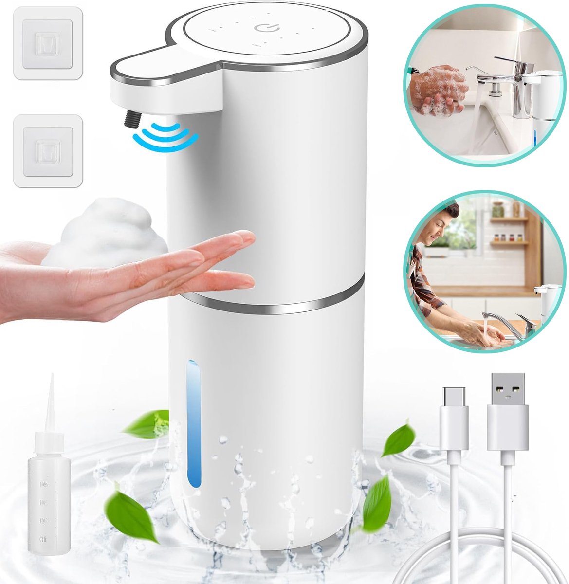 380ml Automatische Schuimzeepdispenser - Contactloze Wandgemonteerde Zeepdispenser - Met 4 Instelbare Niveaus