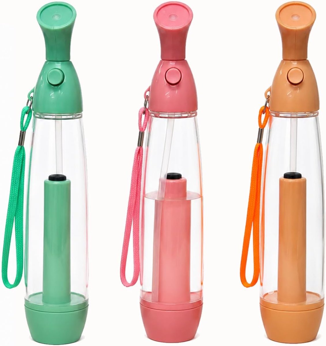 waterverstuiver, set van 3 handverstuivers | Herbruikbare fijne nevel met polsband, mechanische werking, voor gezicht, lichaam, strand, reizen en warme dagen