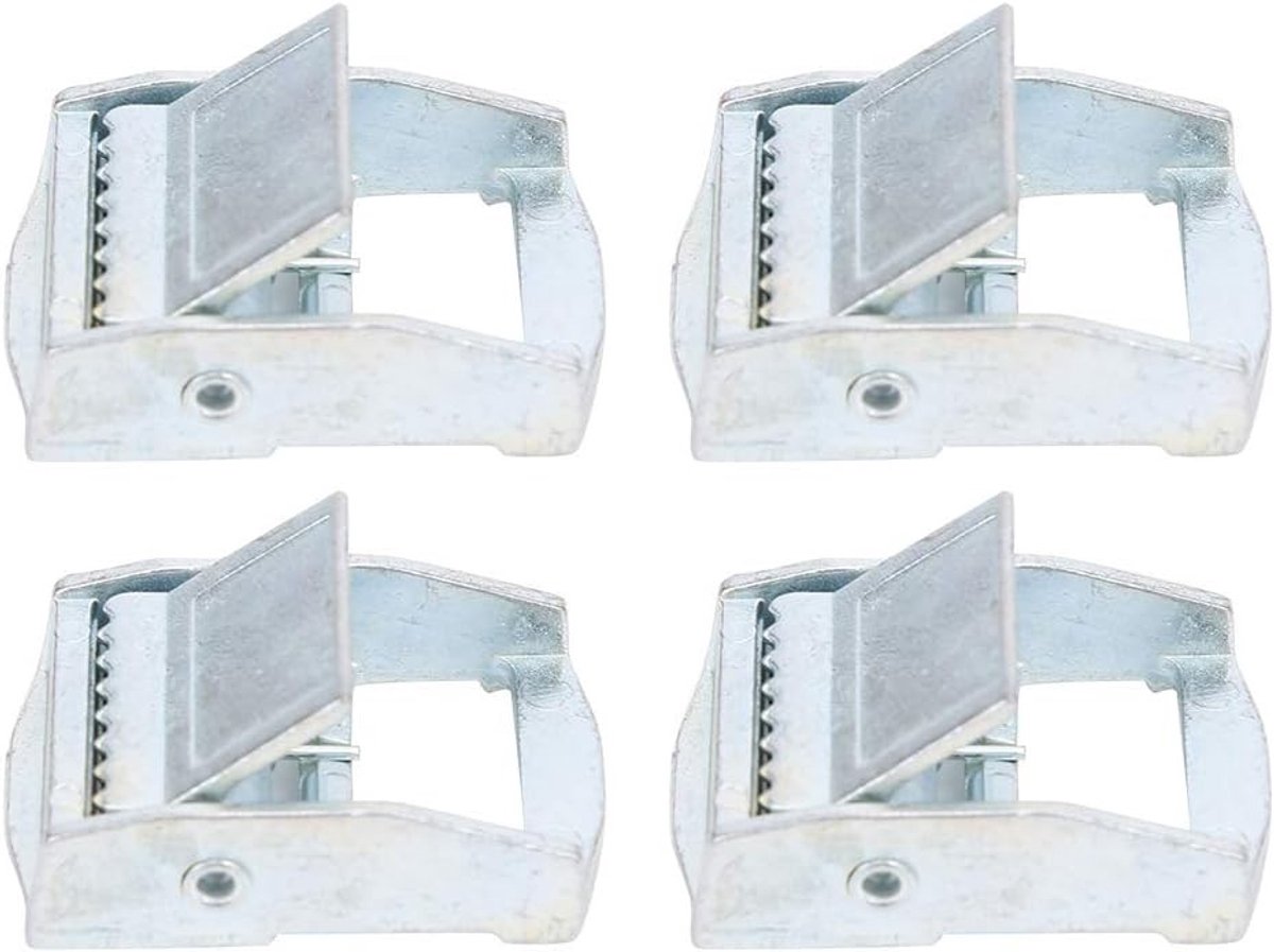 Zware metalen cam-lock sluitingen, 4 stuks, vervangende lashing buckles voor spanbanden, bagage en lading (25mm)