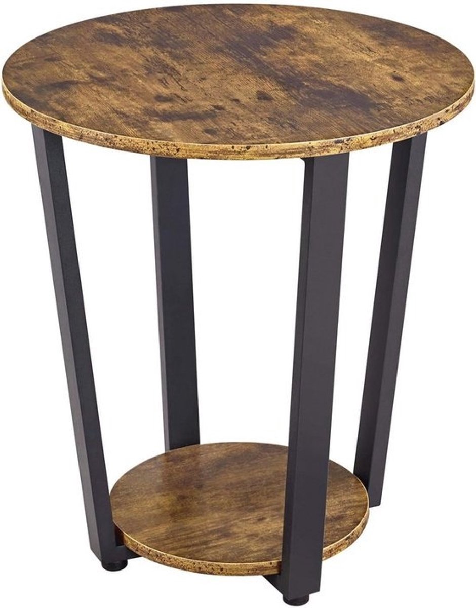 Ronde Bijzettafel met Opbergvak - Stijlvolle Woonkamertafel voor Iedereen