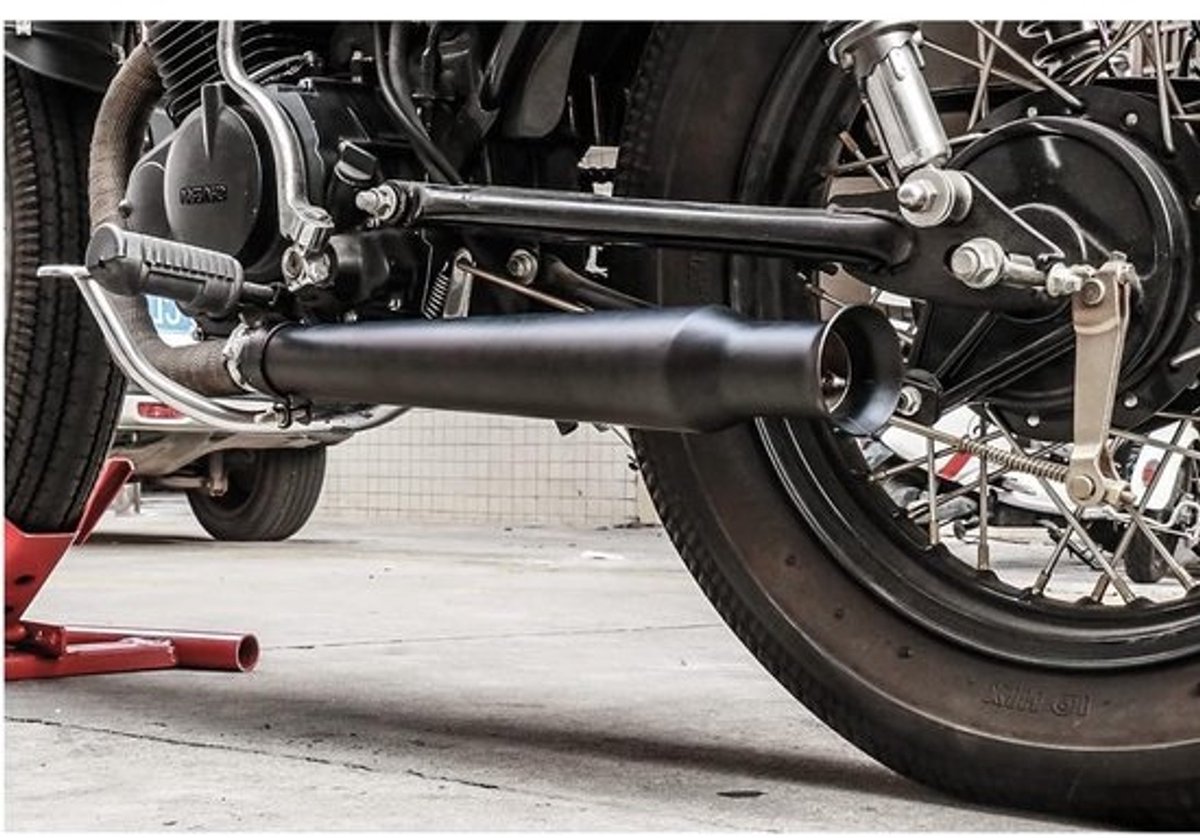 Motorcycle Exhaust - Slip On 38mm 40mm 42mm - Silent Hose voor Dirt Bike Street Bike Scooter Cafe Racer (Black)