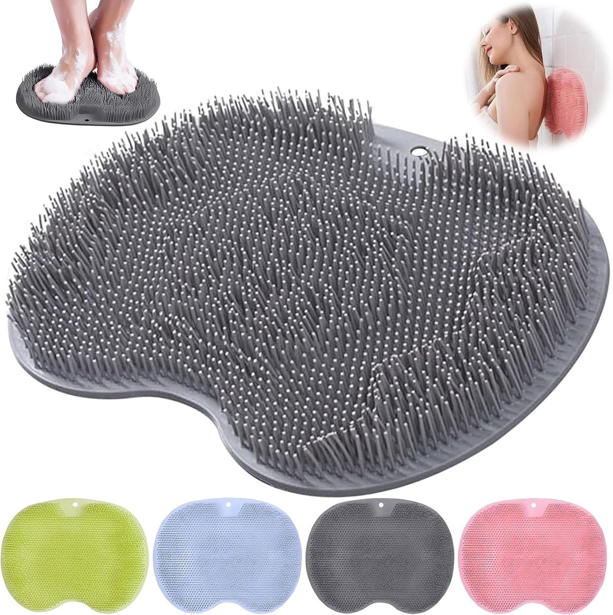 Voetmassager en Rugschrobber voor de Douche, Antislip Siliconen Massagepad voor Ontspanning en Verzorging van Voeten en Rug