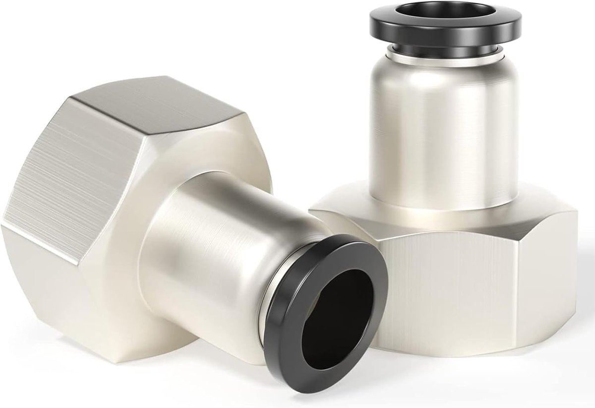 PNEUMATIC Vrouwelijke rechte 10mm buis OD x 1/2 Inch BSP Draad Push to Connect Fittings PCF10-04(Set van 10)
