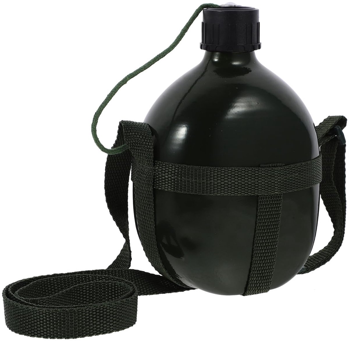 Draagbare waterfles 1 liter - roestvrij staal - militaire uitvoering - ideaal voor outdoor activiteiten - ShopVlot