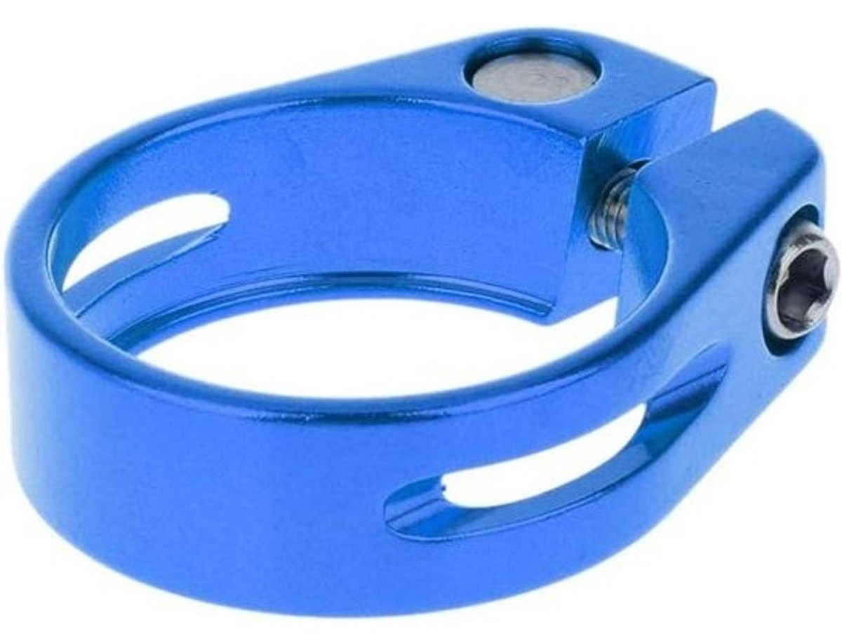 Fietstuur Klem - Zadelpen Klem - Fiets Zadel Verstellen - Lichtgewicht Aluminium - 31.8 mm - Blauw