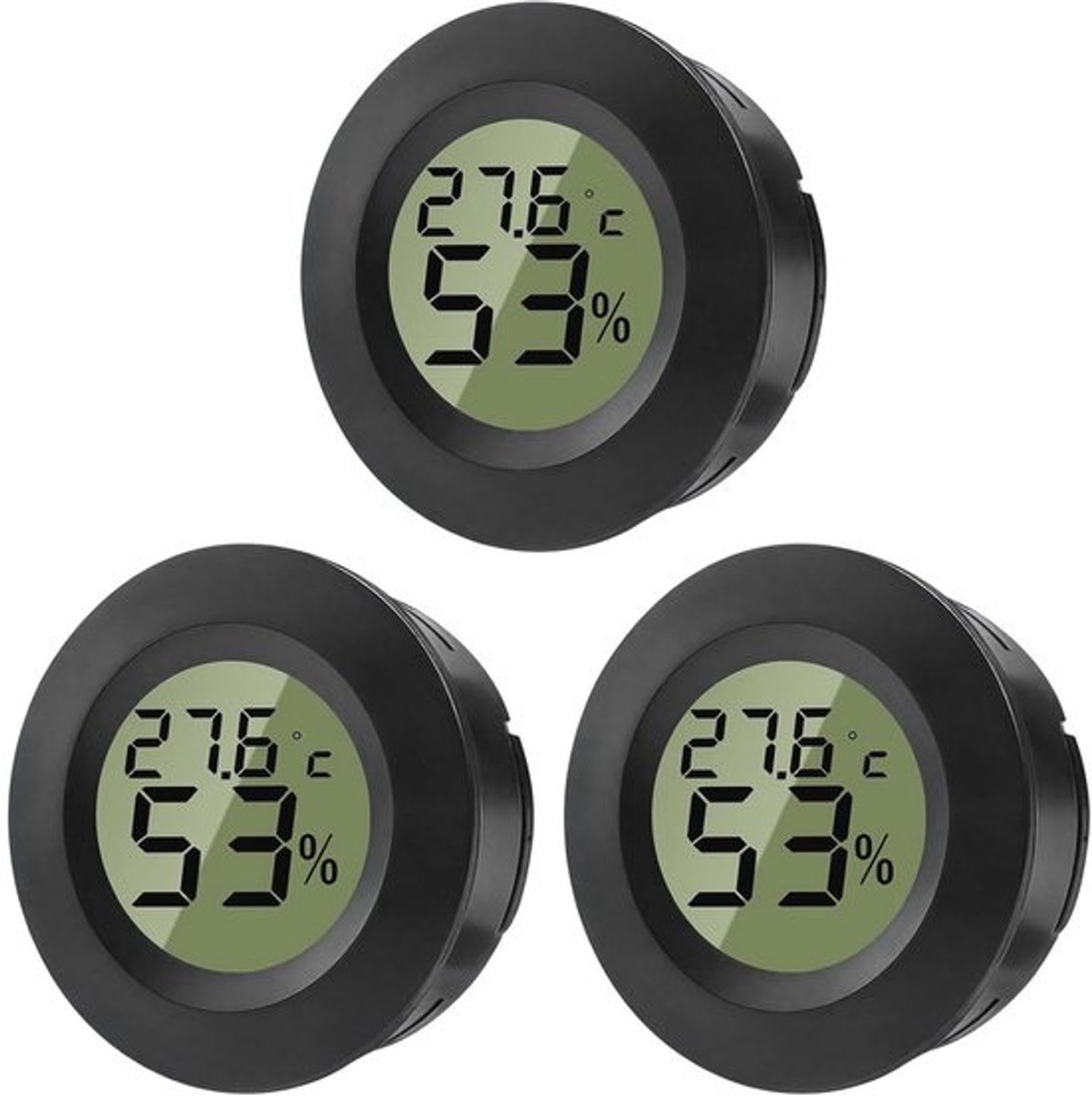 Digitale Hygrometer en Thermometer Mini voor Binnenruimtes en Kassen - Verpakking van 3