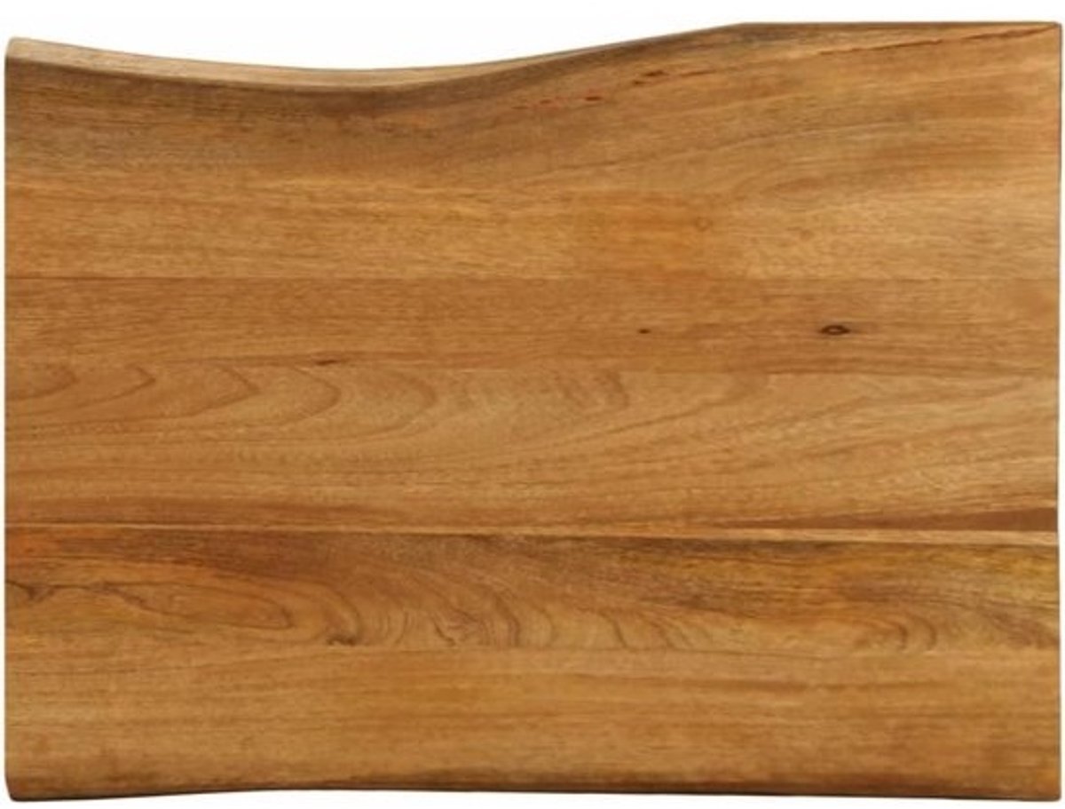 Massief mangohouten tafelblad met natuurlijke rand 80x60x2,5cm