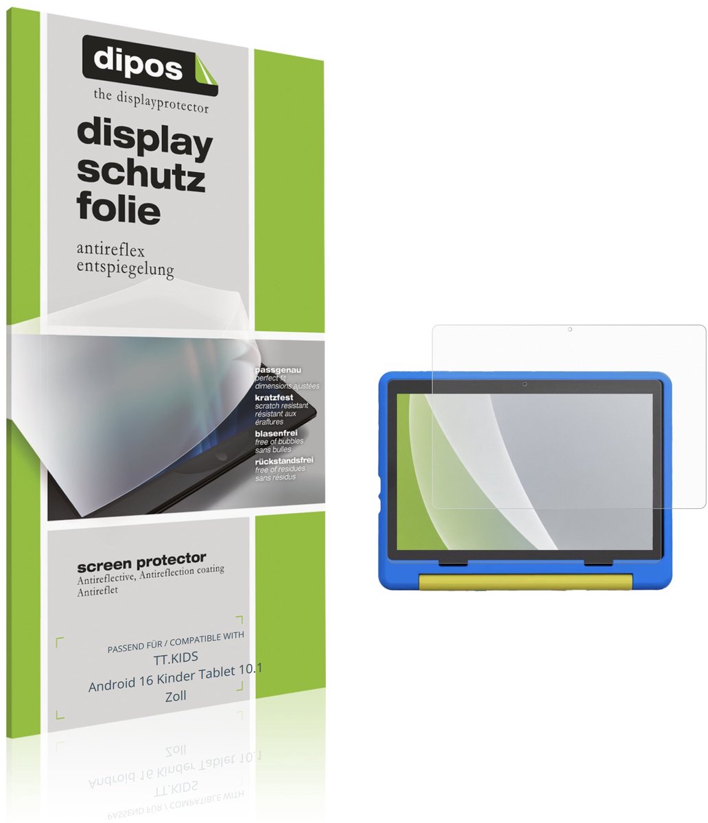 dipos – 2x Matte Beschermfolie geschikt voor TT.KIDS Android 16 Kinder Tablet 10.1 Inch | Krasbestendige & antireflecterende Screenprotector Ultra-Thin