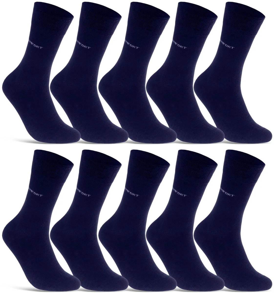 Naft | Sokken Zonder Knellende Boord | Naadloos | Donkerblauw | 12 Pack | Maat 35-50