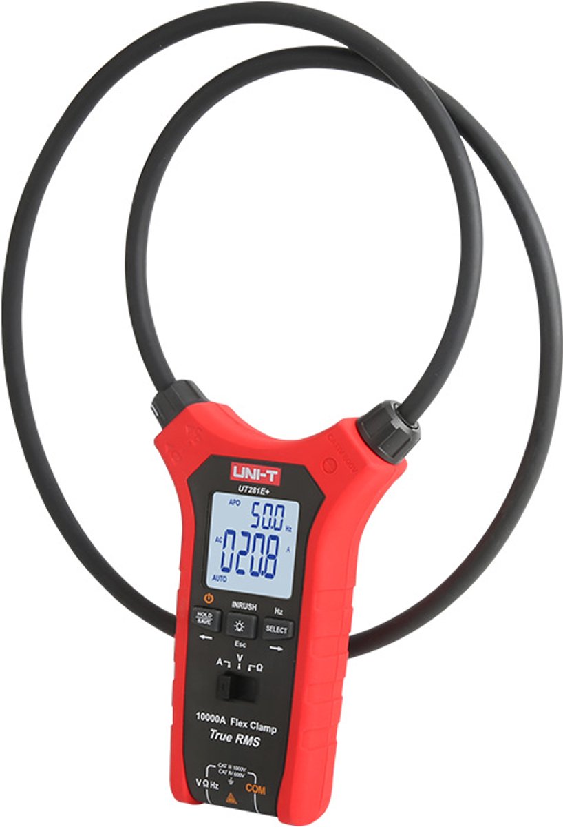 True RMS flexibele stroomtang, AC 10000A, AC/DC 1000V, 45-400Hz, flexibele spoel 1100 mm, UNI-T