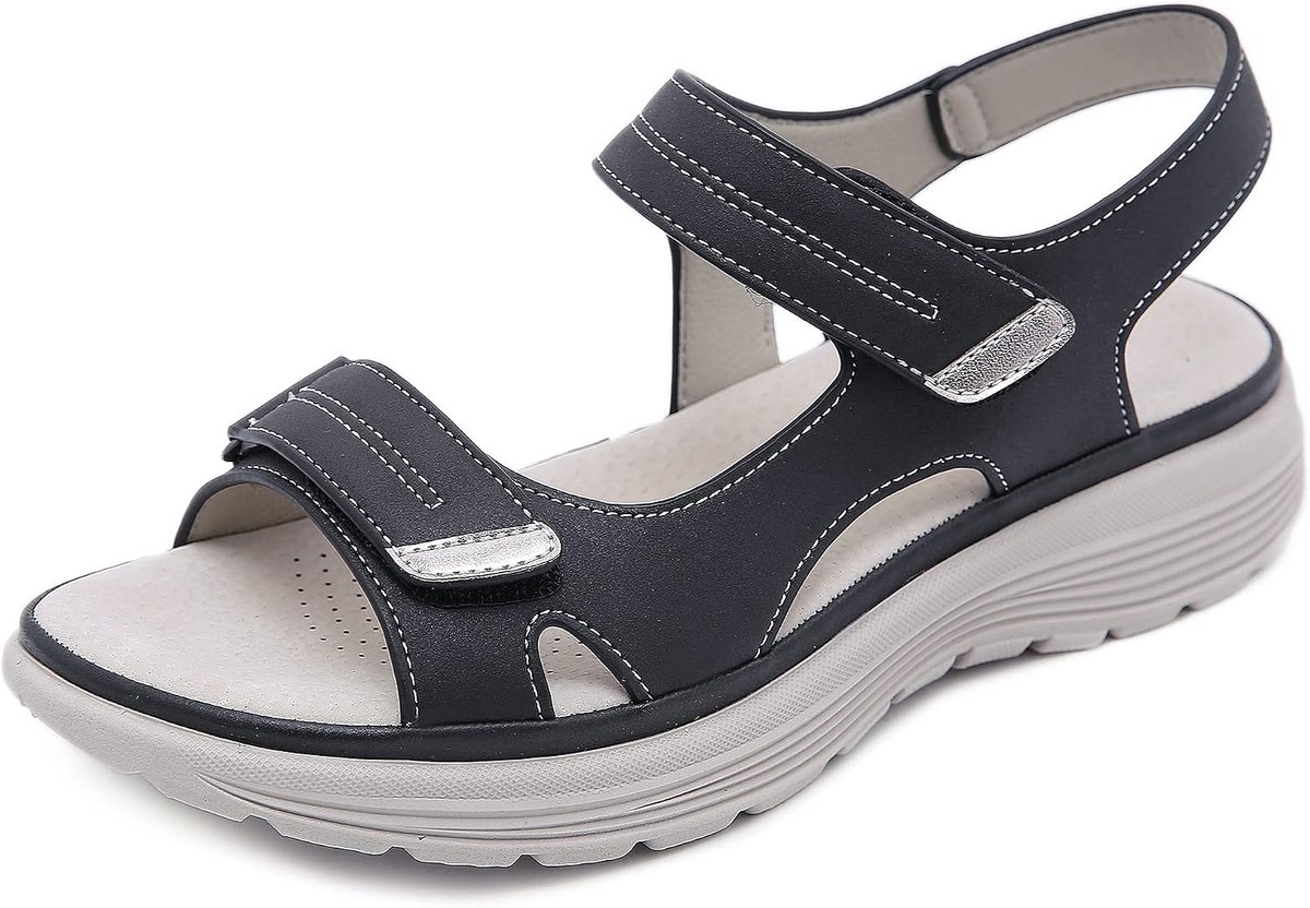 Jurk Sandalen voor dames, gesloten sandalen van zacht PU-leer, comfortabel, antislip, casual, mocassins