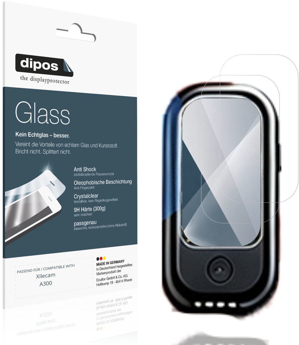 dipos – 2x Pantserfolie geschikt voor Xilecam A300 | 9H Screenprotector