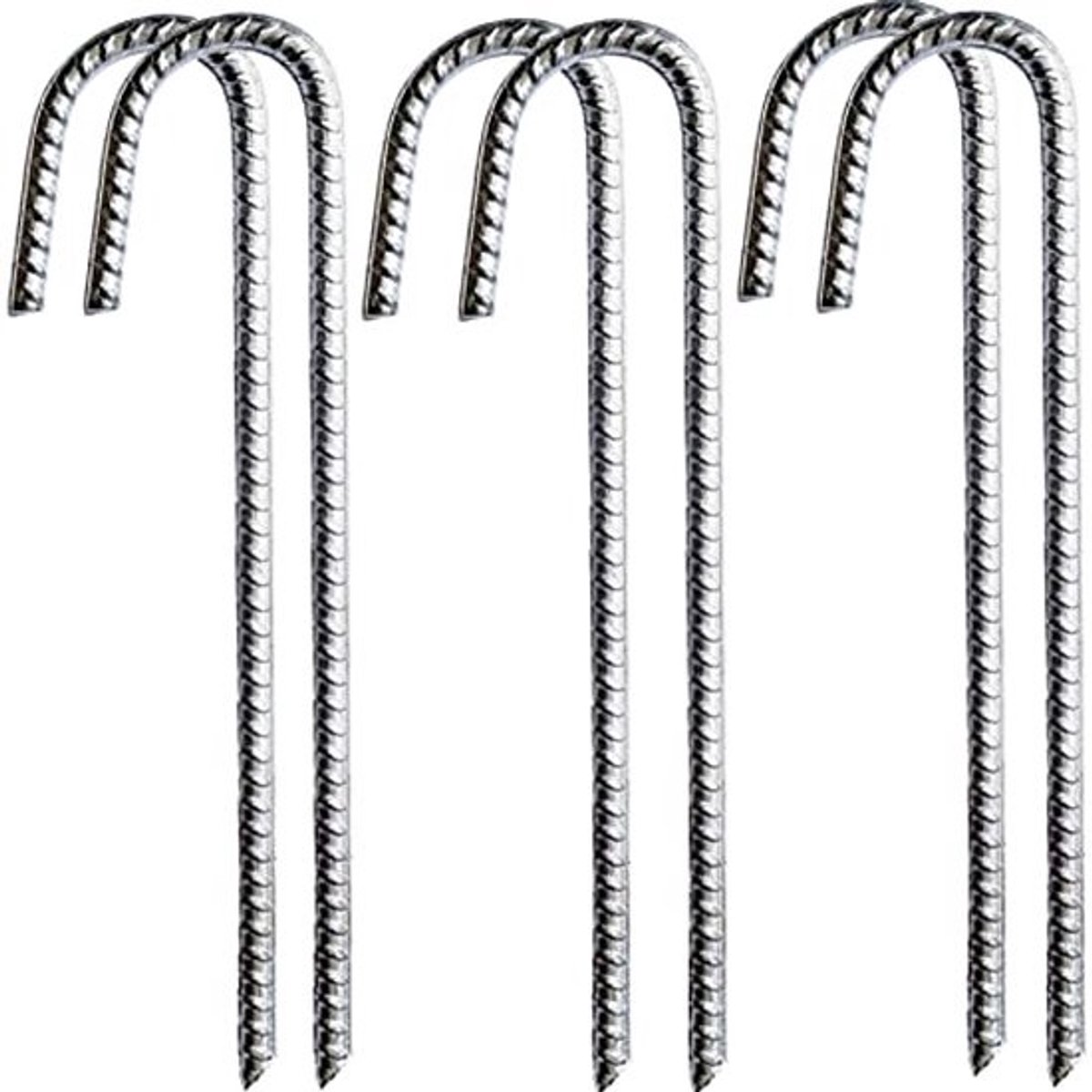 Gegalvaniseerde metalen stakingen voor tenten en trampolines, zware kwaliteit grondharingen 6 x 30 cm