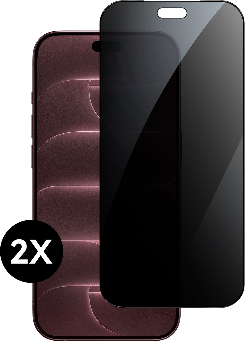 2x Screen protector geschikt voor iPhone 18 Pro Max Screen protector Prive Privacy Glas Gehard Tempered Glass Full Cover - Prive Screen Protector - Privacy Screen Protector geschikt voor iPhone 18 Pro Max screenprotector - Gehard Glas - Beschermglas