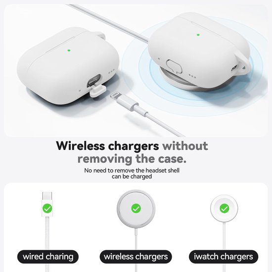 Compatible with AirPods Pro 3 Case - White — afbeelding 3