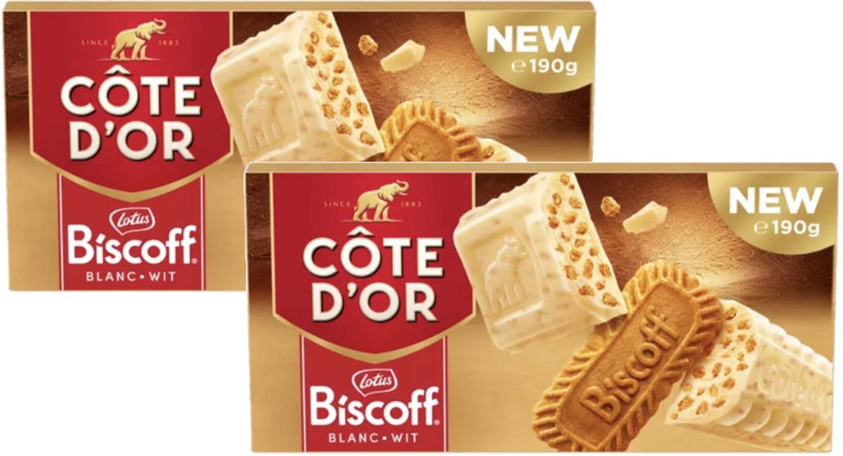 Cote d'Or Biscoff Wit - Multipack - Chocolade -360g (2x190g)