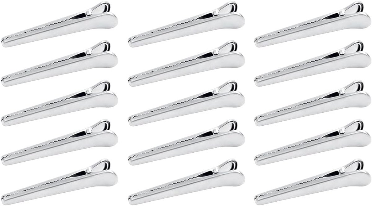 Clips, 11,5 cm, sluitclips, roestvrijstalen clips, metalen sluitklemmen, duurzaam, voor keuken, huis, levensmiddelen, broodzakken