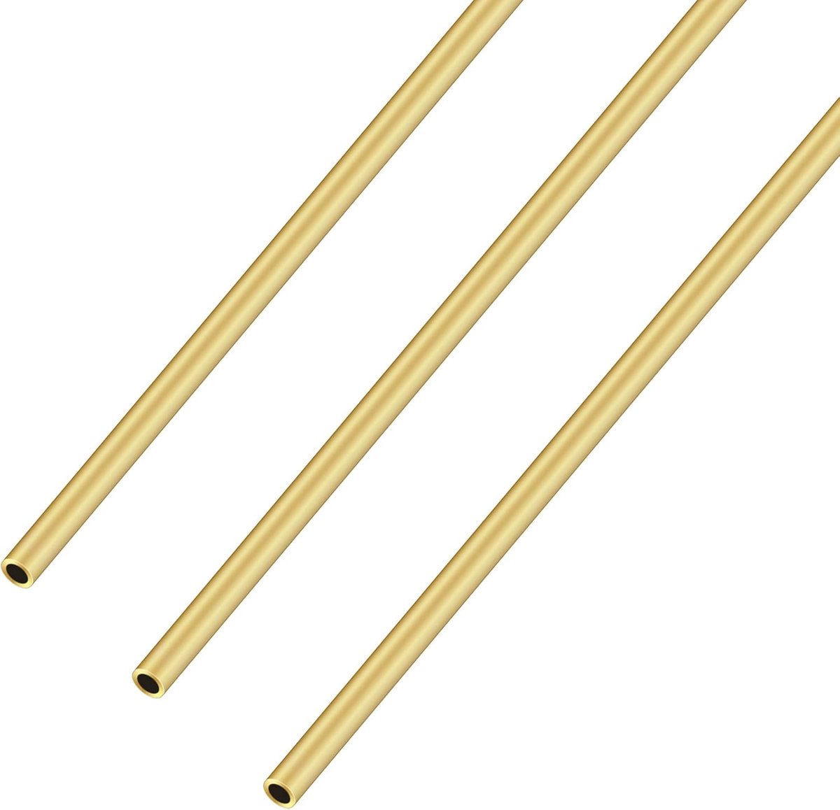 Ronde buis, 4 mm OD 0,75 mm wanddikte 300 mm lengte messing rechte buis voor doe-het-zelf ambachten (3 stuks)
