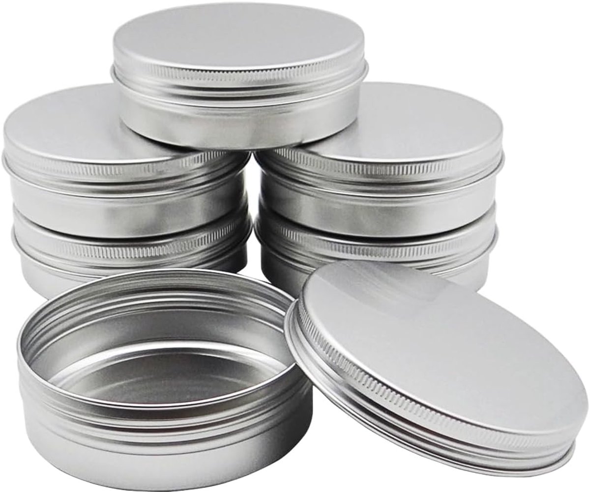 Potten, 100 gram lege reiscosmetische monstercontainers met schroefdop deksel, 100 g metalen blikjes opslag reispotten voor doe-het-zelf ambachten