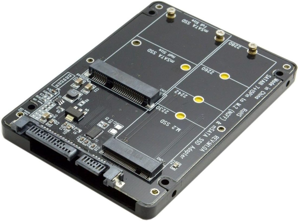 2-in-1 M.2 NGFF B Key & mSATA SSD naar SATA 3.0 Adapter Converter voor Snelle Gegevensoverdracht en Opslaguitbreiding