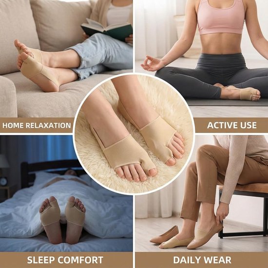 Corrigerende Bandage voor Hallux Valgus, Effectieve Pijnverlichting, Ademend en Verstelbaar, Geschikt voor Dag- en Nachtgebruik, 1 Paar, Voetcomfort en Ondersteuning