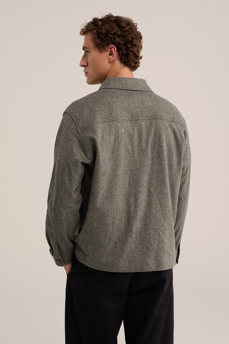 WE Fashion Heren regular fit overshirt met stretch
