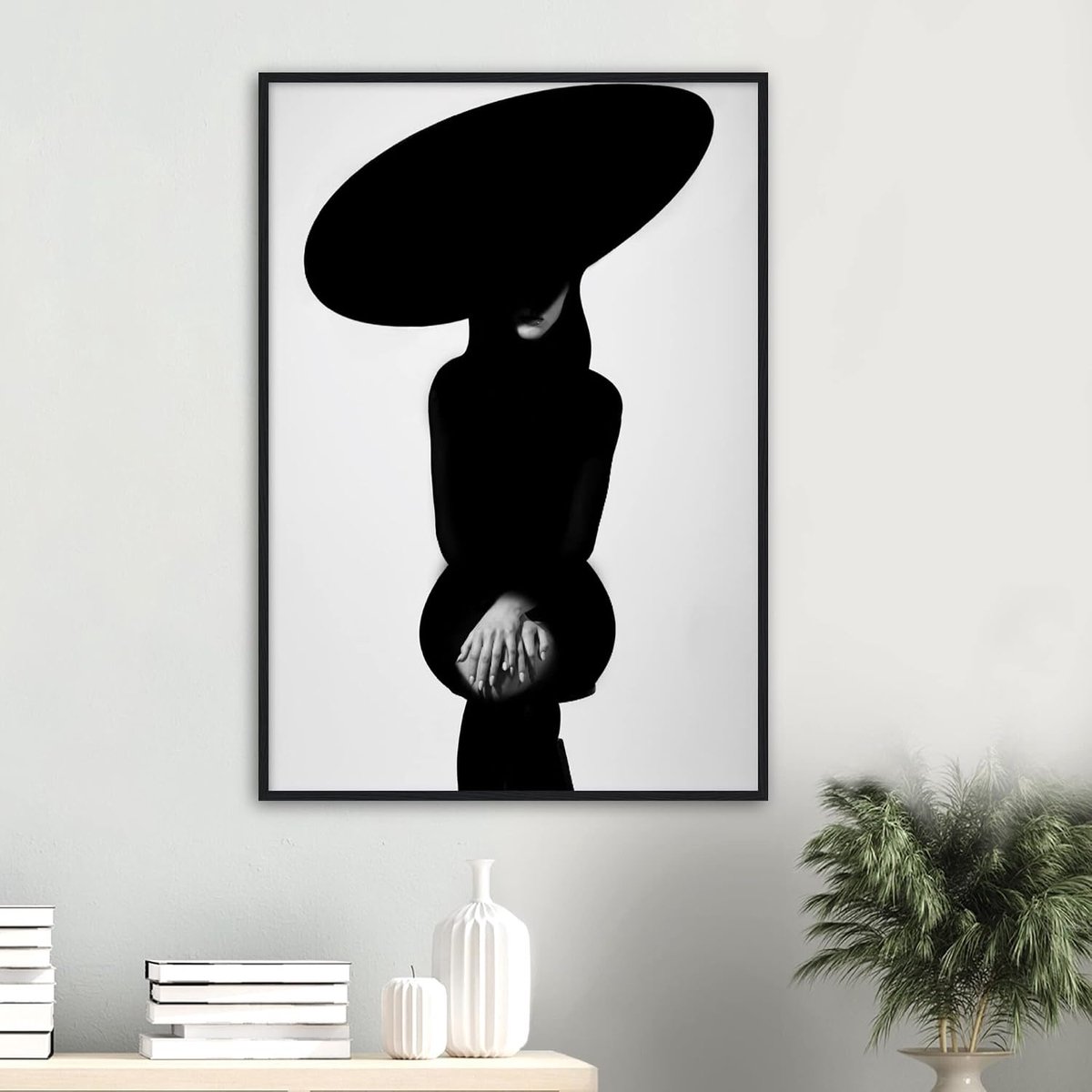 Statement Mid Century Modern gezichtsloos - ingelijste kunstdruk kant-en-klaar zwart 70x100 cm / 28x40″