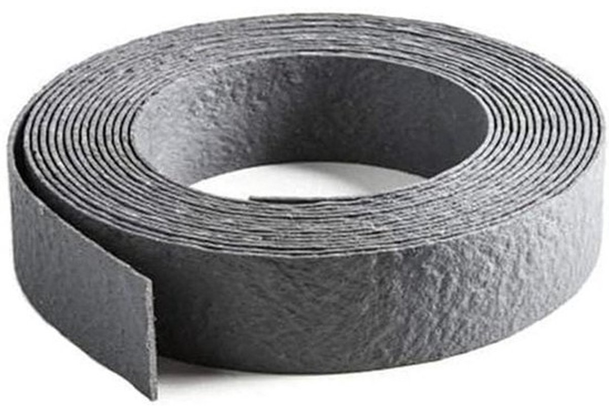 Thijox - Ecolat Tuinafboording Grijs 100% Gerecycled Borderrand 14 x 0,7 cm 10 Meter voor Tuin, Terras, Gazons, Bloemenperken, Vijvers