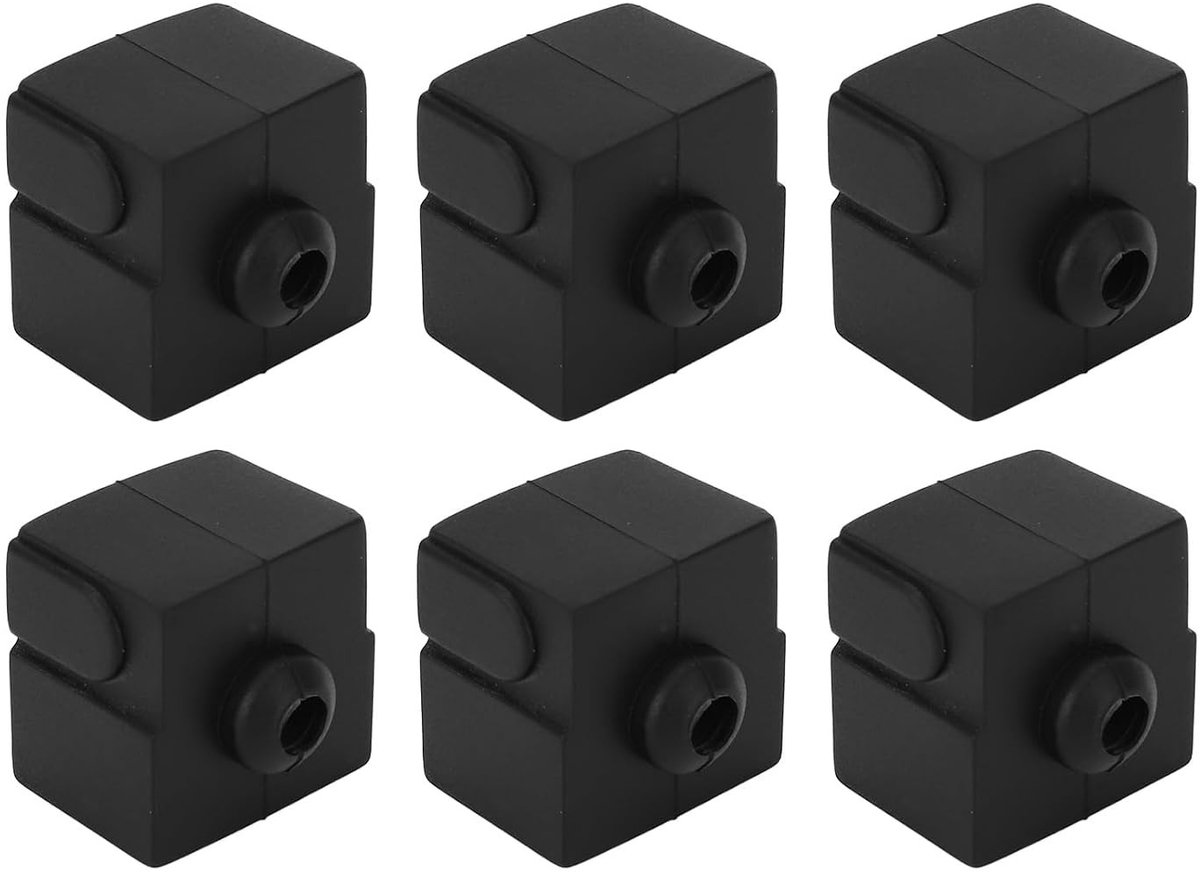 Zes stuks silicone hoesjes voor hotend, lichtgewicht extruder sokken voor eenvoudige installatie en vervanging van 3D-printers