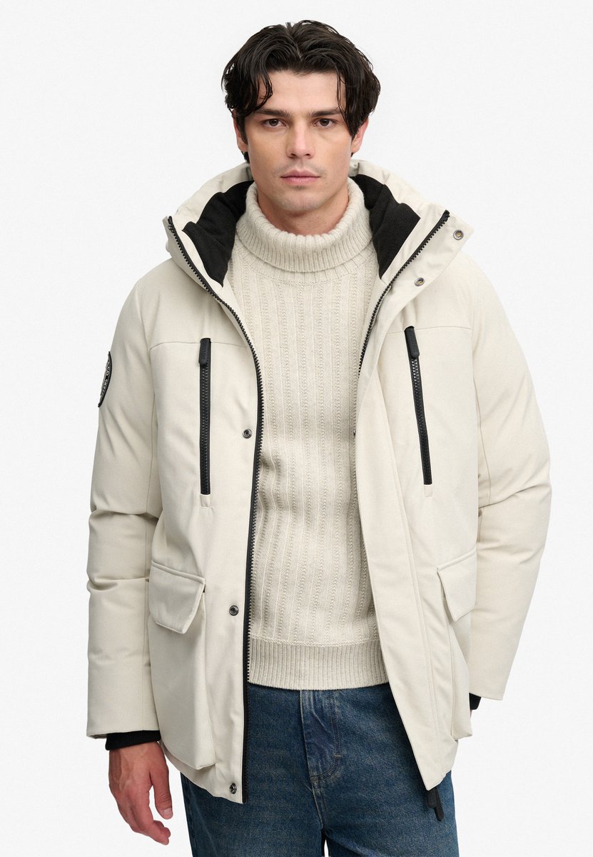 Superdry Jas City Parka Jacket M5012434a L5o Climbing Chalk Mannen Beige