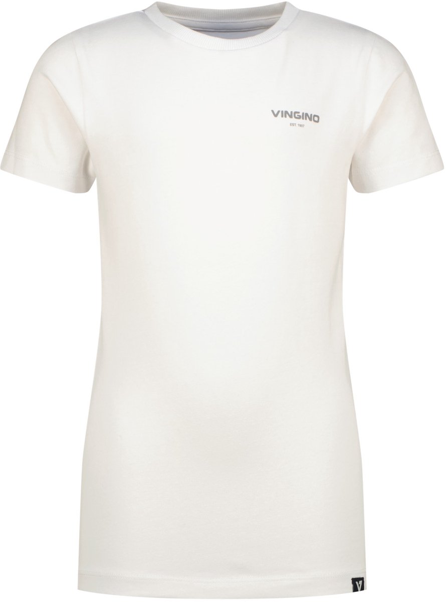 Vingino Basic Round Neck Polo's & T-shirts Jongens - Polo shirt - Wit - Maat 110/116