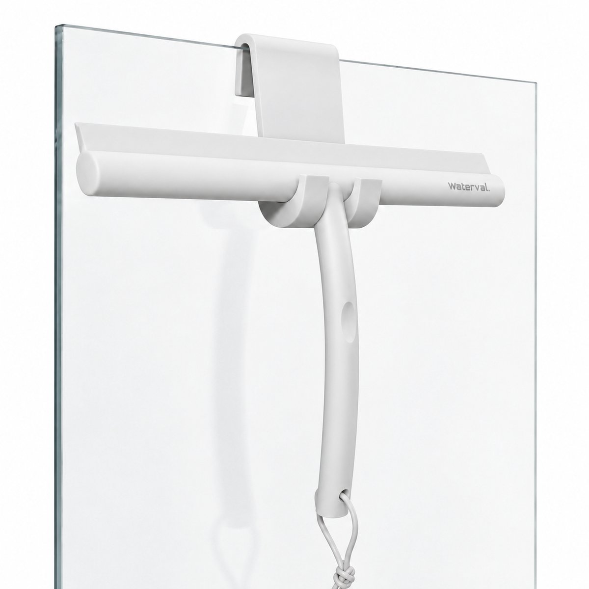 Waterval Luxe Siliconen Douchewisser Lichtgrijs - Met Raamhaak Zonder Boren - Vloertrekker - Trekker Douche en Badkamer - 24 cm