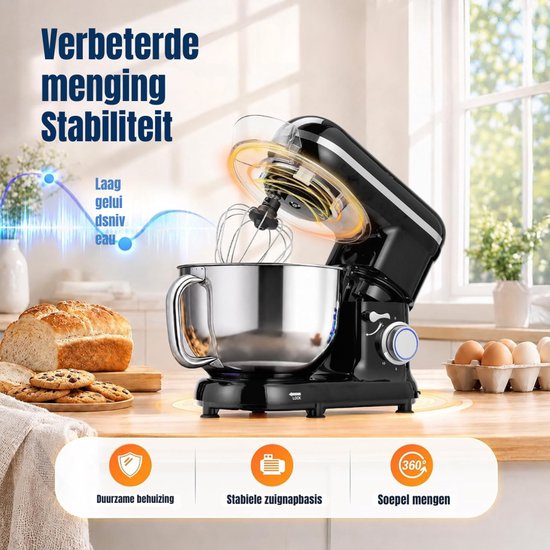 Kavo Deegmachine - Mixer met Kneedhaak - Kneedmachine - Zwart - 39cm x 22cm x 48cm van Kavo — afbeelding 5