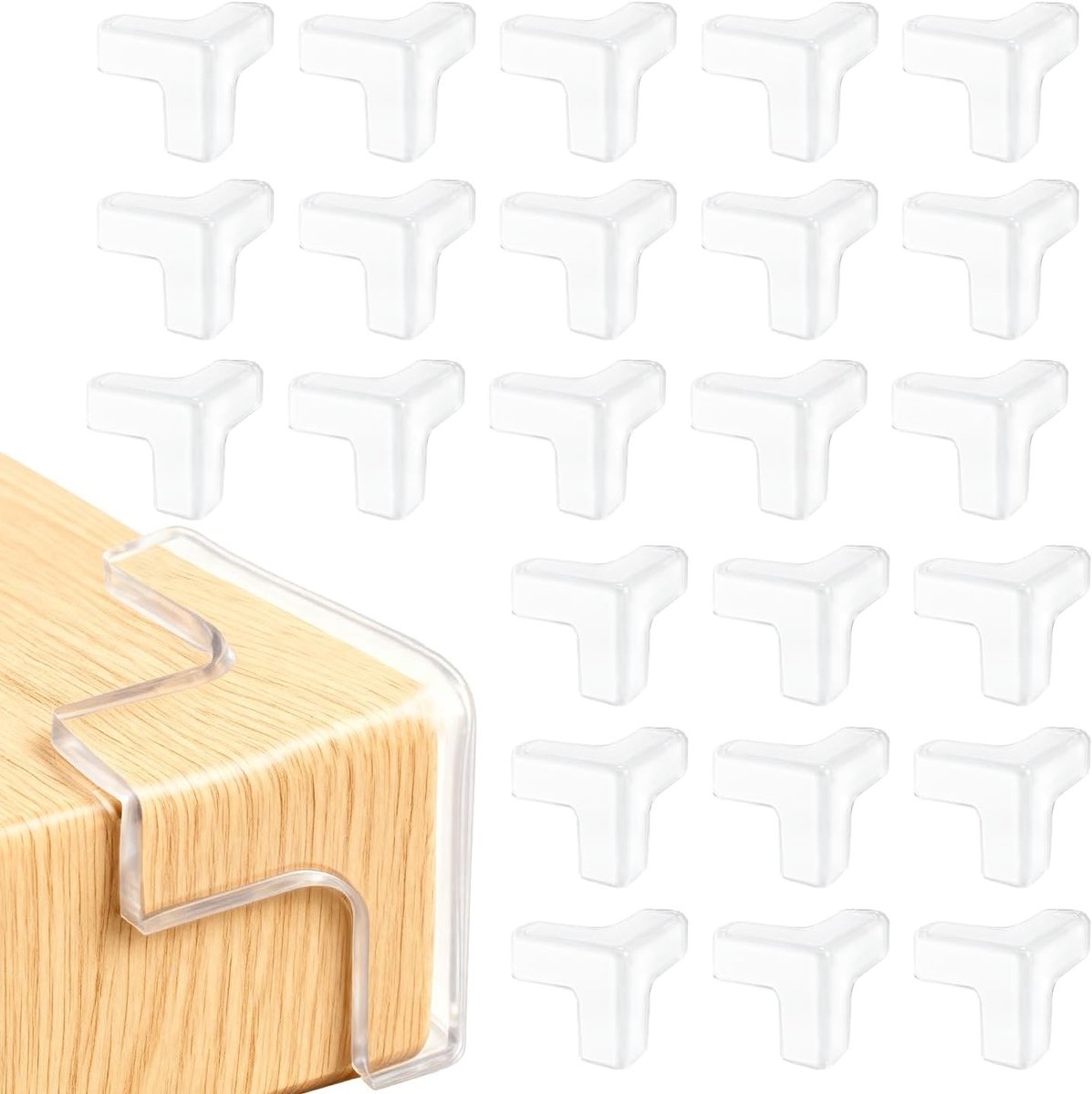 Hoekbeschermer muur - Transparant - Zelfklevende 3-zijdige Hoekbescherming - Milieuvriendelijk PVC - Voor Baby's en Kinderen