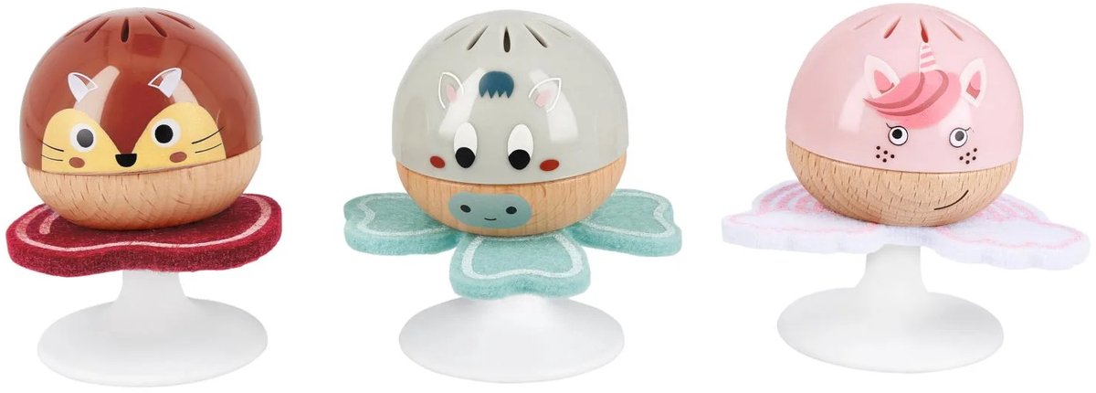 Lupilu Baby Rammelaar Set / 3 Delig - Met Zuignap & Wiebelfunctie -Educatief / Babyspeelgoed vanaf 0 Maanden