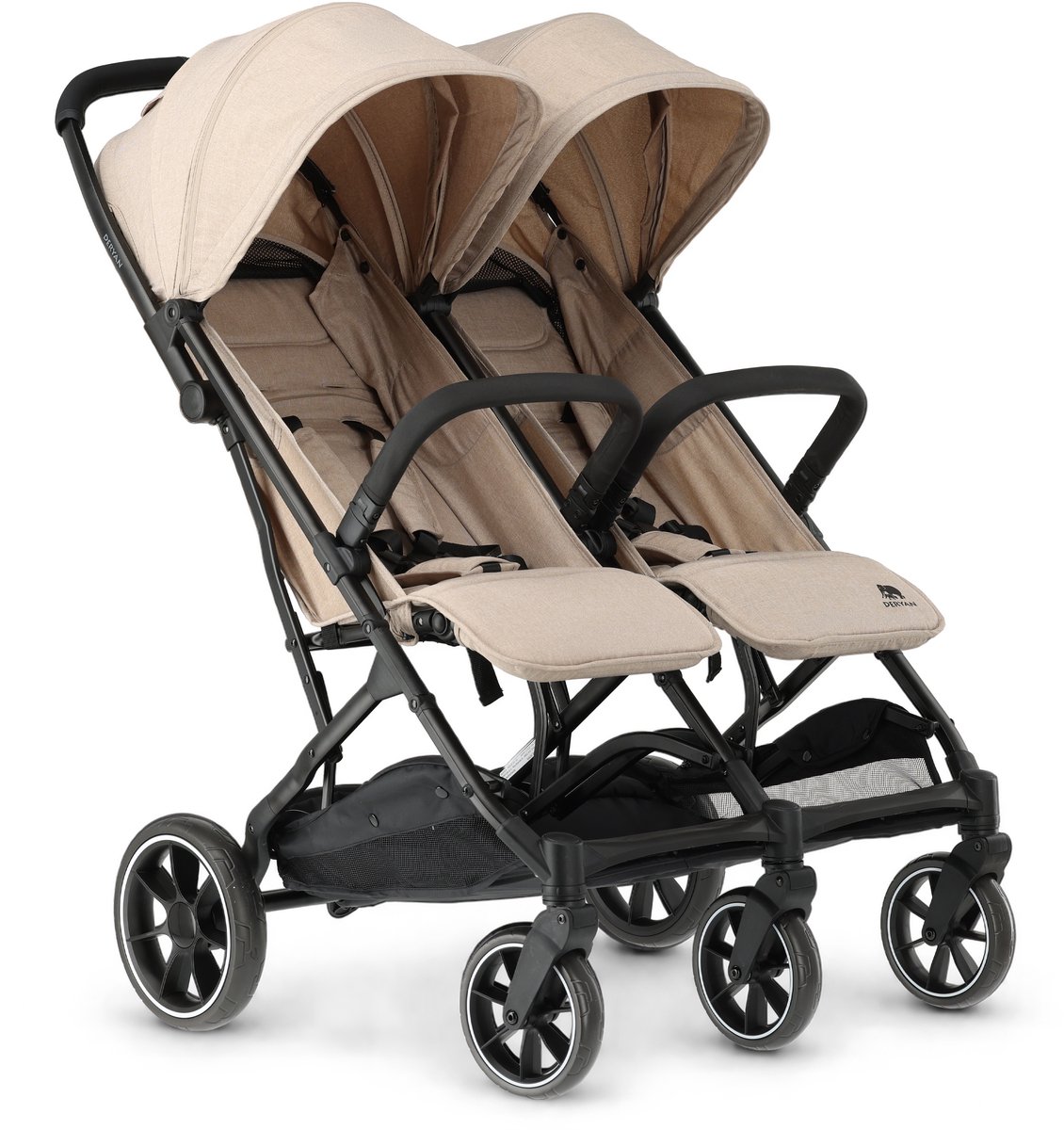 Bol.com Deryan Rolo X2 XL Duo Buggy - 2 persoons - Compact & Licht - Nougat aanbieding