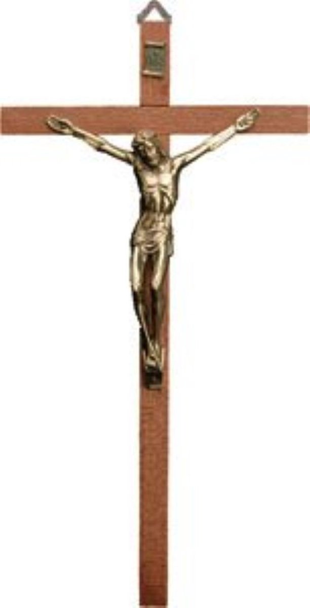 Houtenkruis Jezus aan het kruis 16cm (10341)