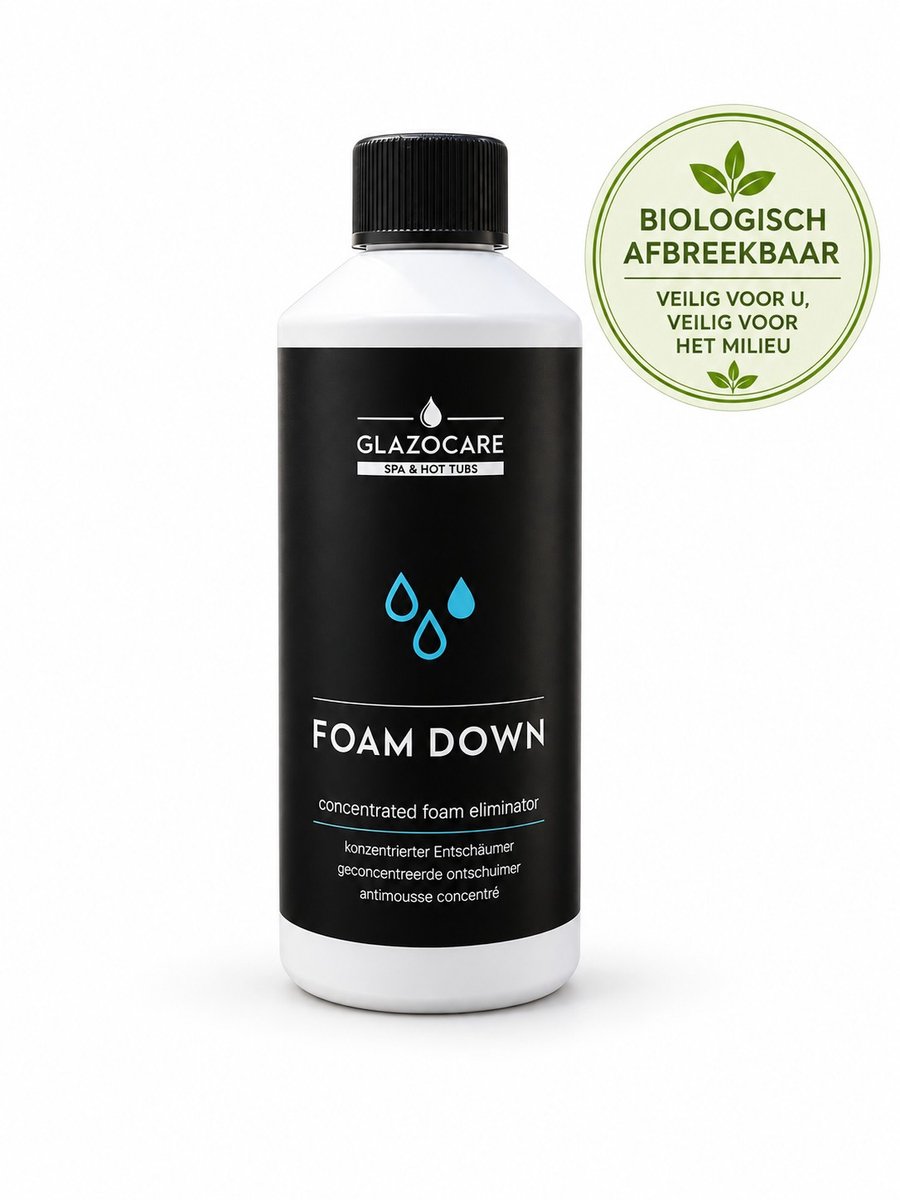 Glazocare Foam Down-Geconcentreerd-Schuimverwijderaar voor Spa&Jacuzzi&Hot Tubs-Huid-&Ecovriendelijk Ontschuimer-Anti schuim-Schuim Jacuzzi-Antischuim-Jacuzzi Schuim-schuimverwijderaar-foam down-schuimverwijderaar intex spa-ontschuimer vijver-no foam