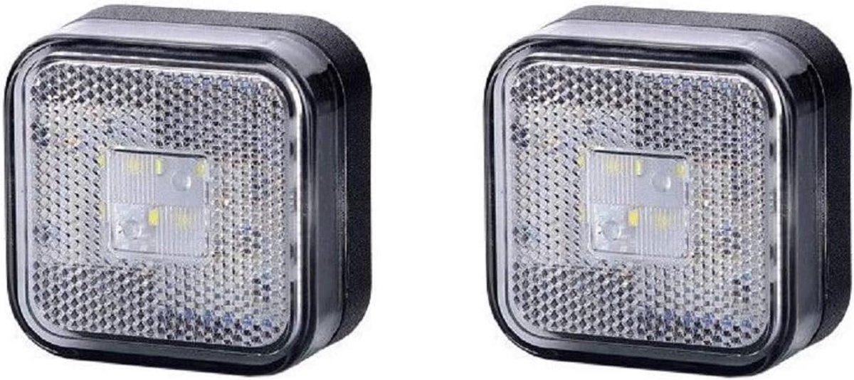LED markeringslichten 12/24V - vierkant - reflecterend oppervlak - verhoogde zichtbaarheid - ShopVlot