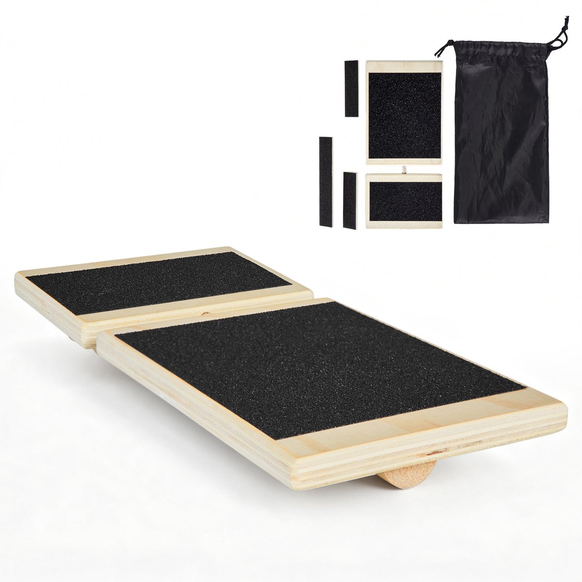 VEVOR Balance Board voor Volwassenen, Voettrainer (30 X 14 X 3 cm), Enkeltrainingsapparaat, Antislip Balanstrainer voor Fysiotherapie, Revalidatie en Voettraining, Incl. Draagtas