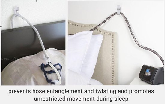 geschikt voor CPAP-buishouder & slaapapneemasker haak - Set van 2 muuraccessoires voor het organiseren en voorkomen van kluwen voor een stabiele en comfortabele slaap — afbeelding 5