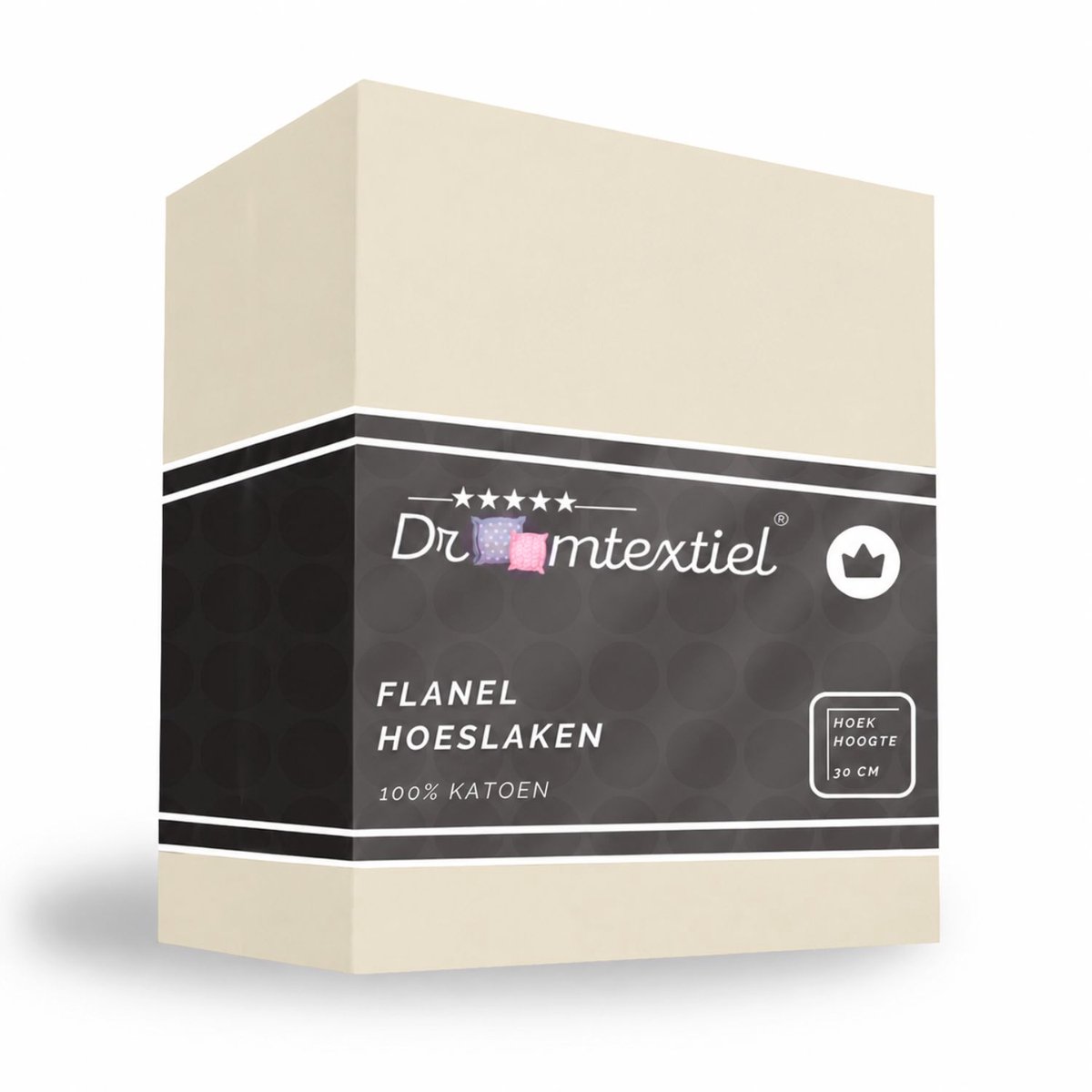 Droomtextiel Hoeslaken Flanel Premium Zand - 90x210 cm