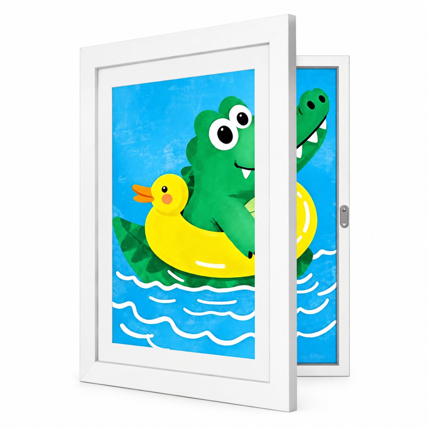 SWGOTA Witte opberglijst voor tekeningen met openklapbaar front - 8K 27 x 39 cm - Rechthoekige MDF-lijst