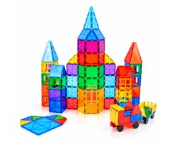 Magna Minds - Magnetic Tiles - Magnetisch Speelgoed - 80 stuks - Constructie speelgoed - Magnetische tegels - Montessori speelgoed - Magnetic toys - Magnetische bouwstenen - Speelgoed Kinderen
