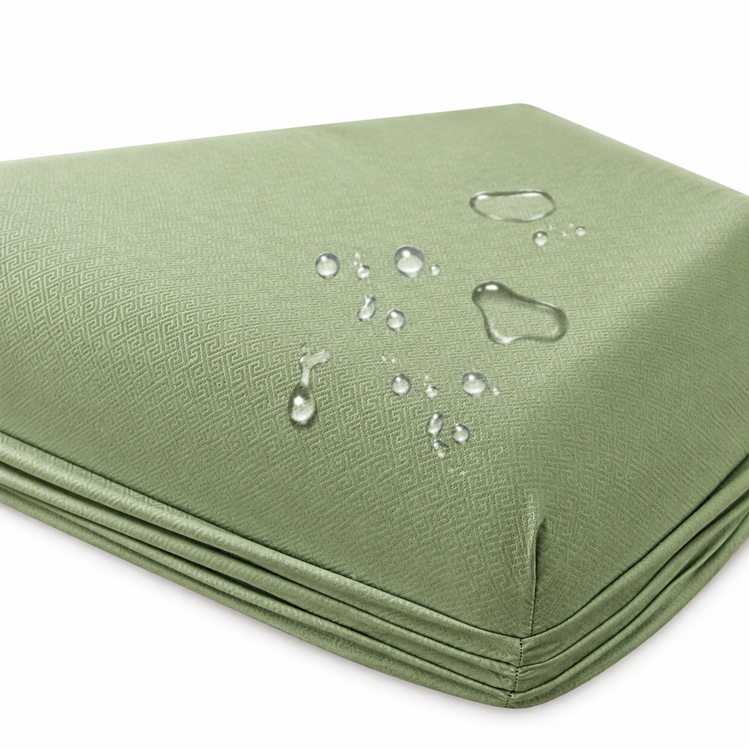 SWGOTA Waterdicht hoeslaken 99 x 190 cm met 1 kussensloop - geborstelde stof, matchagroen, voor matrassen tot 30 cm hoog