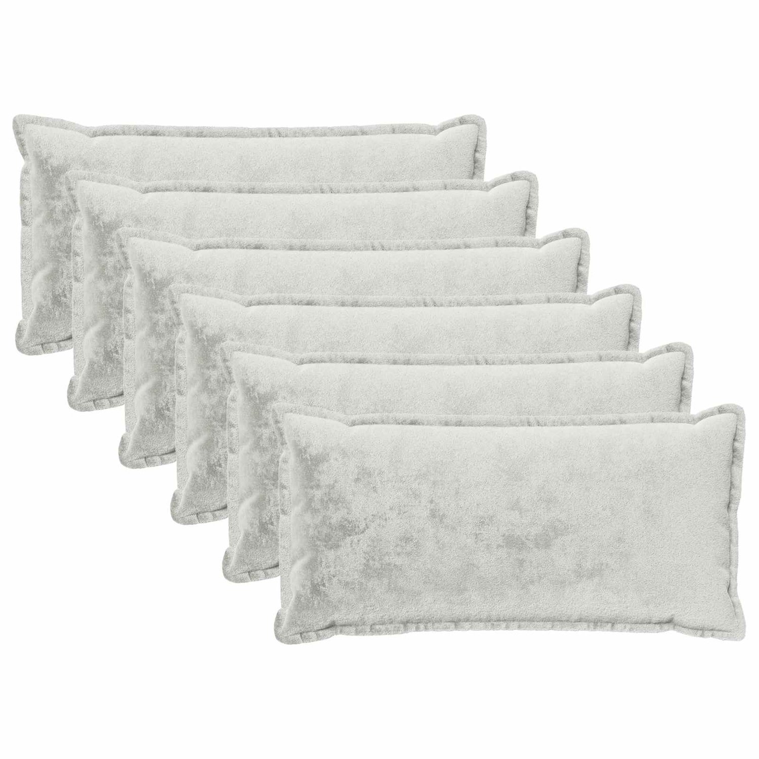 vidaXL Dekenkussen - 6 - st - HOUTEN - Lichtgrijs - 40 - x - 70 - cm - Flanel