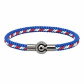 Blauw gevlochten armband heren en dames vriendschaps armband handgeweven koord armband rood wit blauwe details magnetische sluiting minimalistische wikkel armband vintage stijl