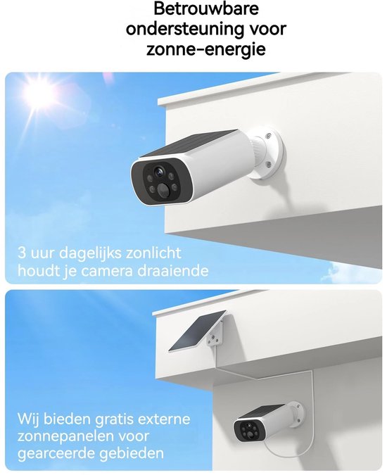 Buitencamera's, 2 Pack met HomeBase – Outdoorcam 4MP set - 4K Ultra HD-resolutie, geïntegreerd zonnepaneel, compatibel Alexa en Google Assistant - Wit — afbeelding 5
