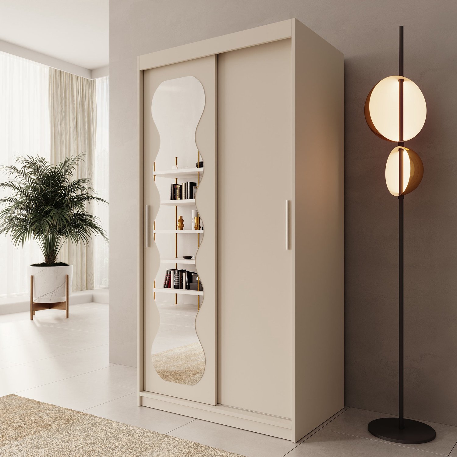 MEUBELLA Sentoji - Kledingkast - Beige - 100x62x200 cm