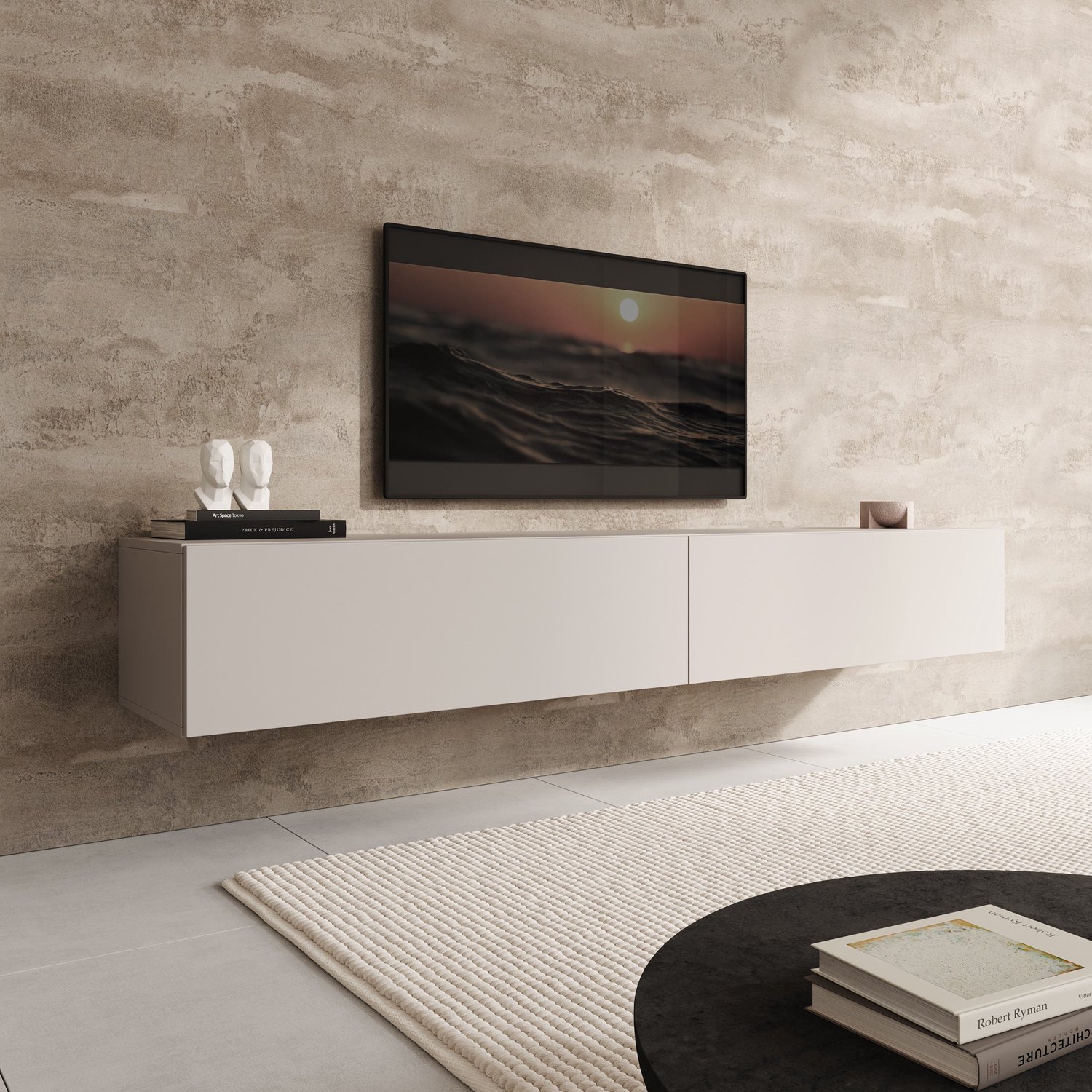 MEUBELLA TV-Meubel Palm - Beige - 200 cm